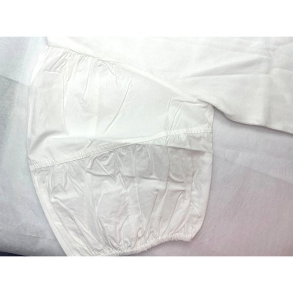 LOFT Women Puff Sleeve Mixed Media Top Large - Picture 8 of 15